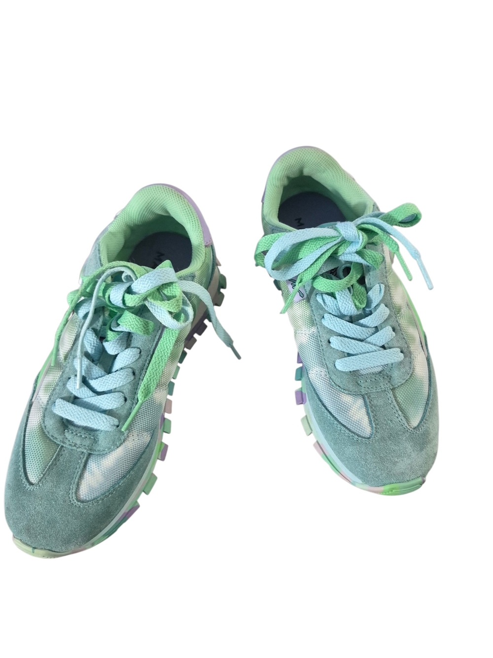 Marc Jacobs Kids Mint Green and Pastel Lace-Up Sneakers